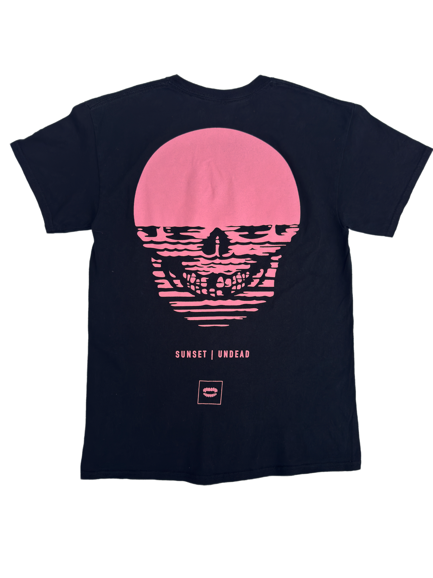 T-shirt Chomp Pink Sunset Skull