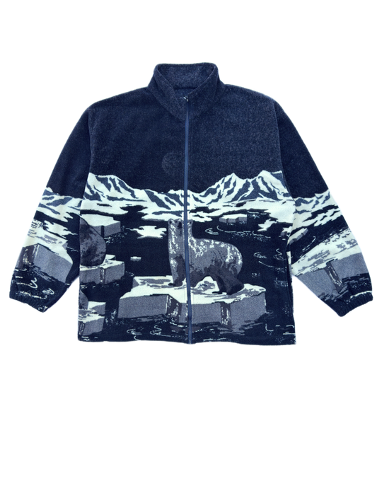 1990s Northern Lights Polar Bear Zip